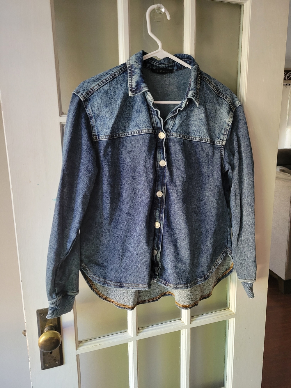 JANE & DELANCEY blue soft denim button-up shirt long sleeve casual Size Small - Picture 3 of 13